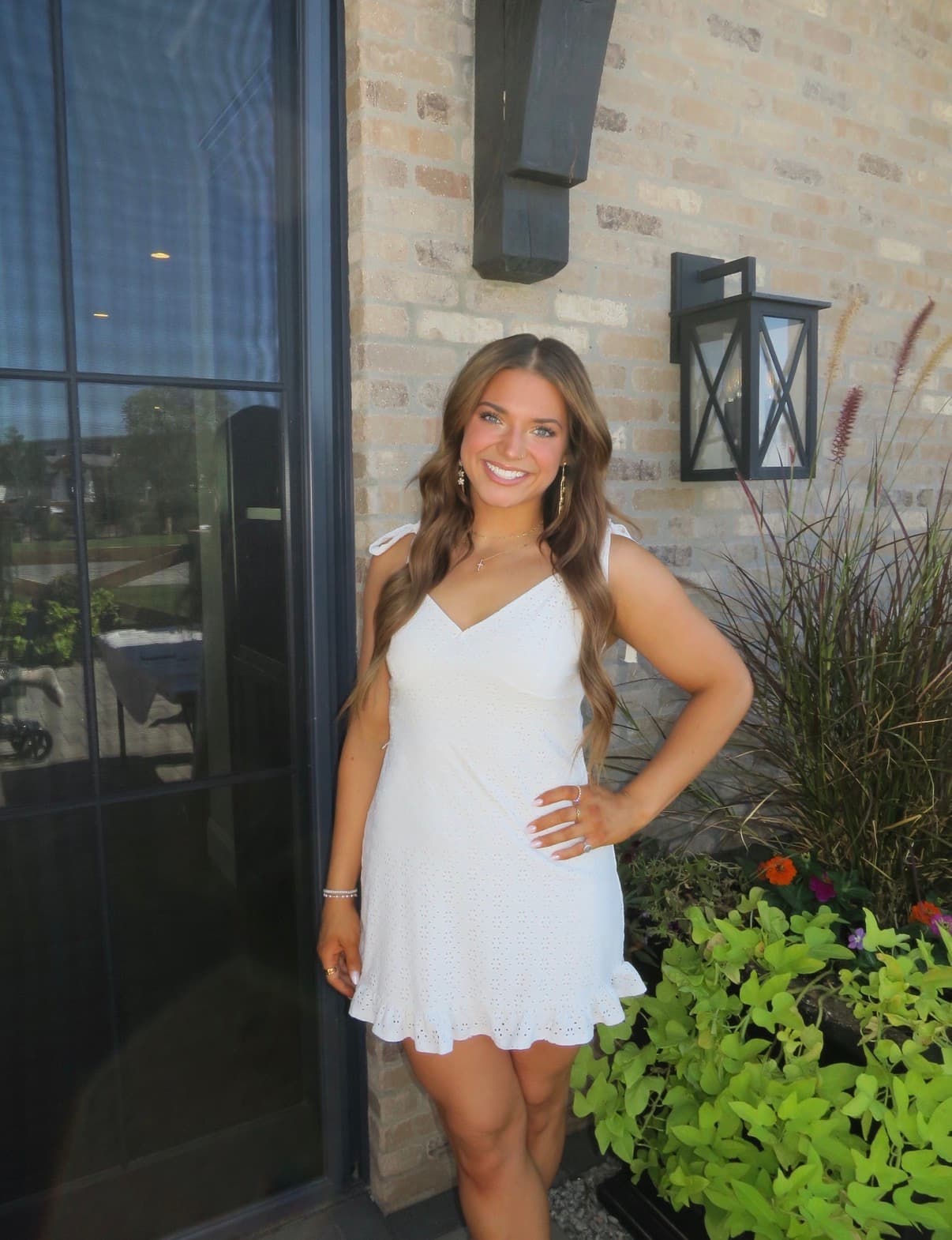 Faith smiling outdoors